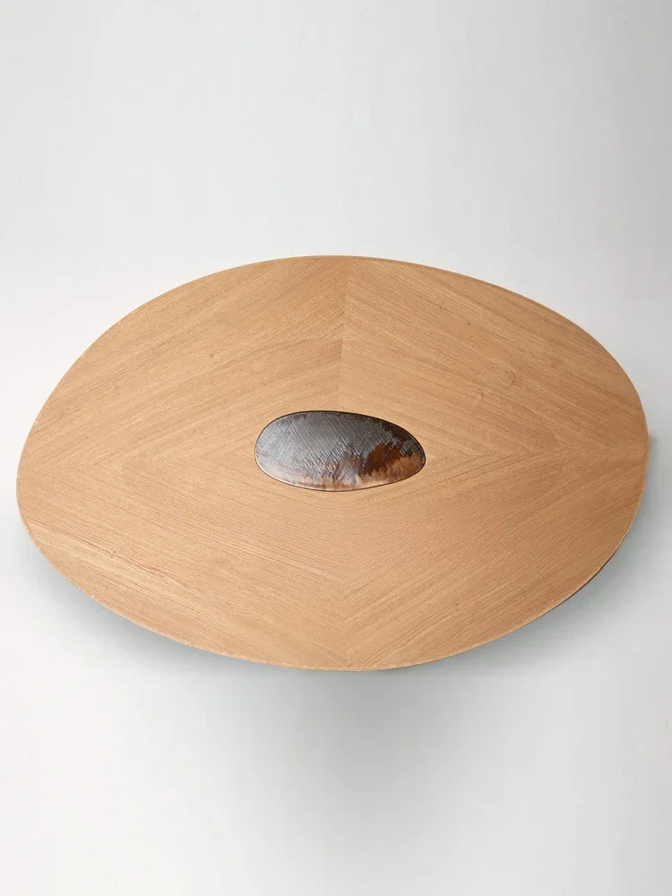 French Designer Creative Art Dining Table Mid-Ancient Retro round Oval Dining Table