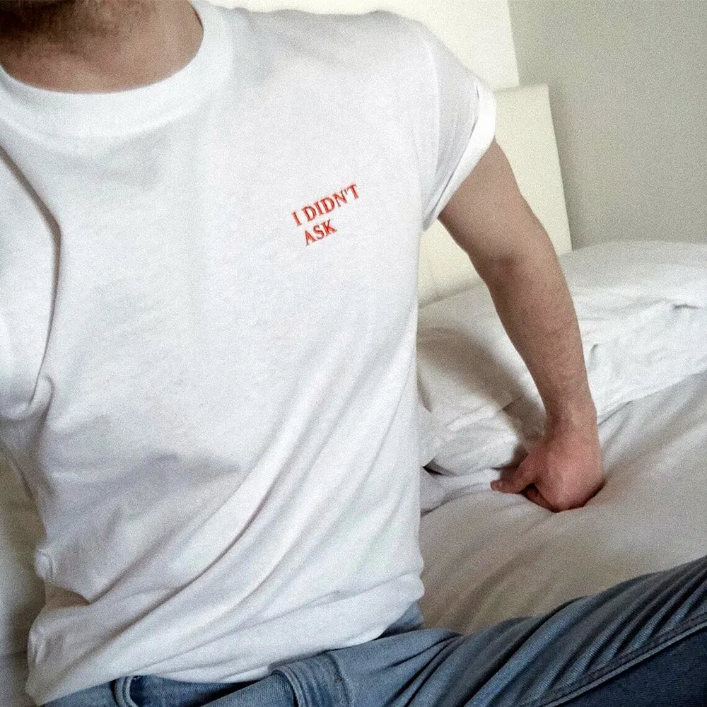 لم أطلب رسائل مطرزة Crewneck للجنسين قصيرة الأكمام تي شيرت الصيف فضفاض 100% ملابس علوية من القطن الشارع عادية تي شيرت #2