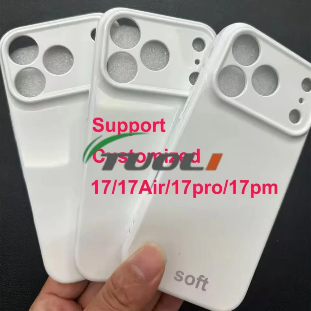 TUOLI 10pcs Soft TPU 3D Film Sublimate Case for iPhone 17 air 17 16 pro max DIY Printing Photo Heat Press Mobile Back Cover