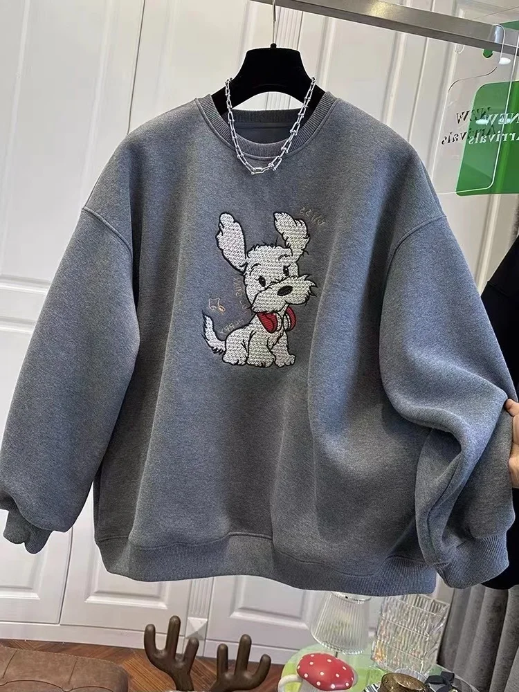 

Женский свитшот с длинными рукавами и мультяшным принтом в стиле ретро, весенне-осенний модный дизайн, повседневный топ с круглым вырезом, универсальный, удобный крой