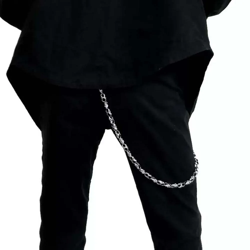

Fashion Cool Skull Pants Chain Y2K Silver Men's Jeans Chain Jewelry Accessories Hip-hop Punk Alloy Waist Decor Men