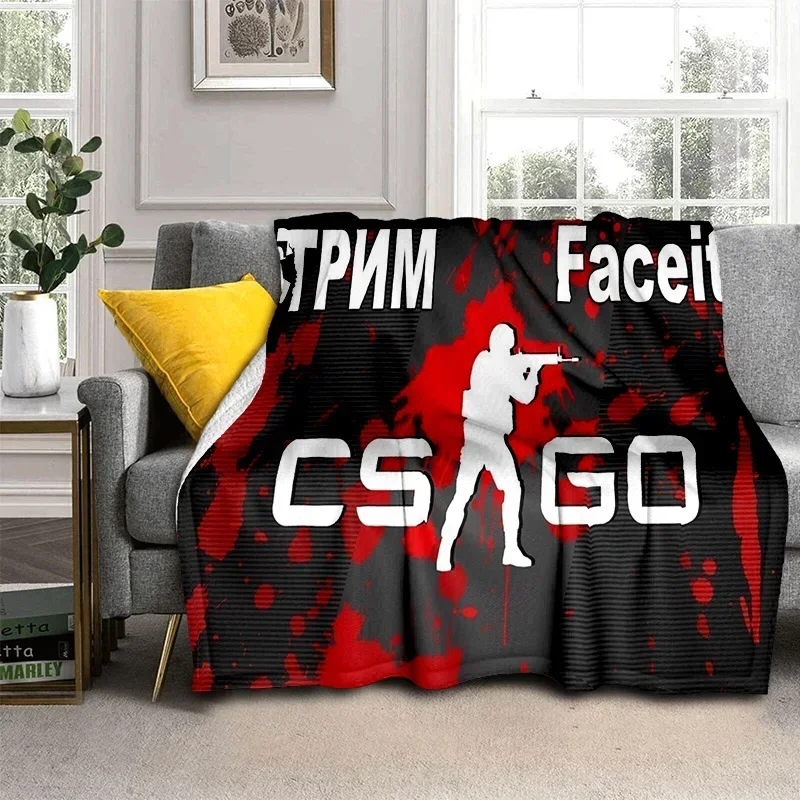 CS GO Counter Strike Game Gamer بطانية ثلاثية الأبعاد للمنزل وغرفة النوم والسرير والأريكة والرحلات والسفر والمكاتب وغطاء للأطفال