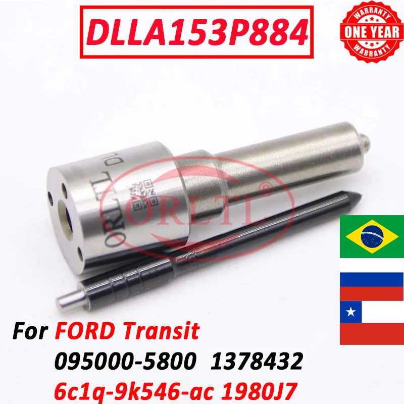 ORLTL New DLLA153P884 Common Rail Injector Nozzle DLLA 153 P 884 For FORD TRANSIT 095000-5800 6C1Q-9K546-AC