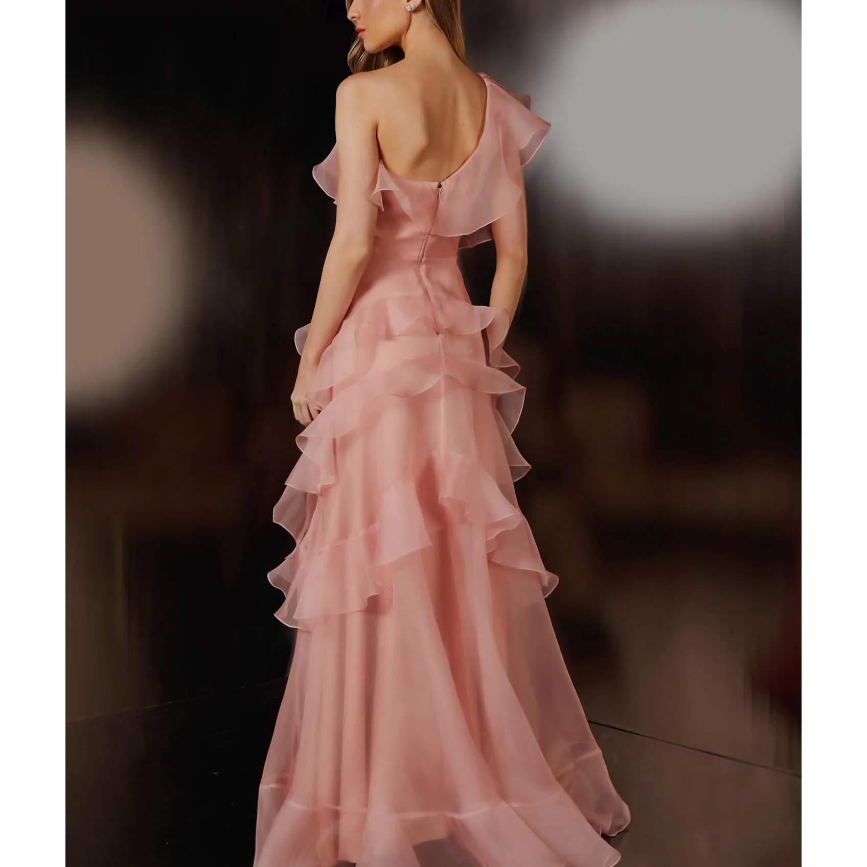 2026 venda quente moda babados mulher vestido de festa sexy um ombro camadas encantador roupas de natal