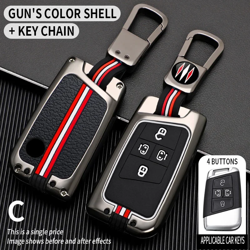 Funda de Metal para llave de coche, carcasa para Volkswagen VW Tiguan MK2 Magotan GTE Passat B8 CC Viloran 330 380 MPV Keychian 2022 2023