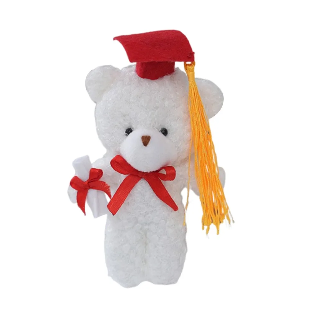 

14cm Creative Soft Doctor Bear Cartoon Cute Animal DIY Flowers Accessorie Graduation Bear Graduation