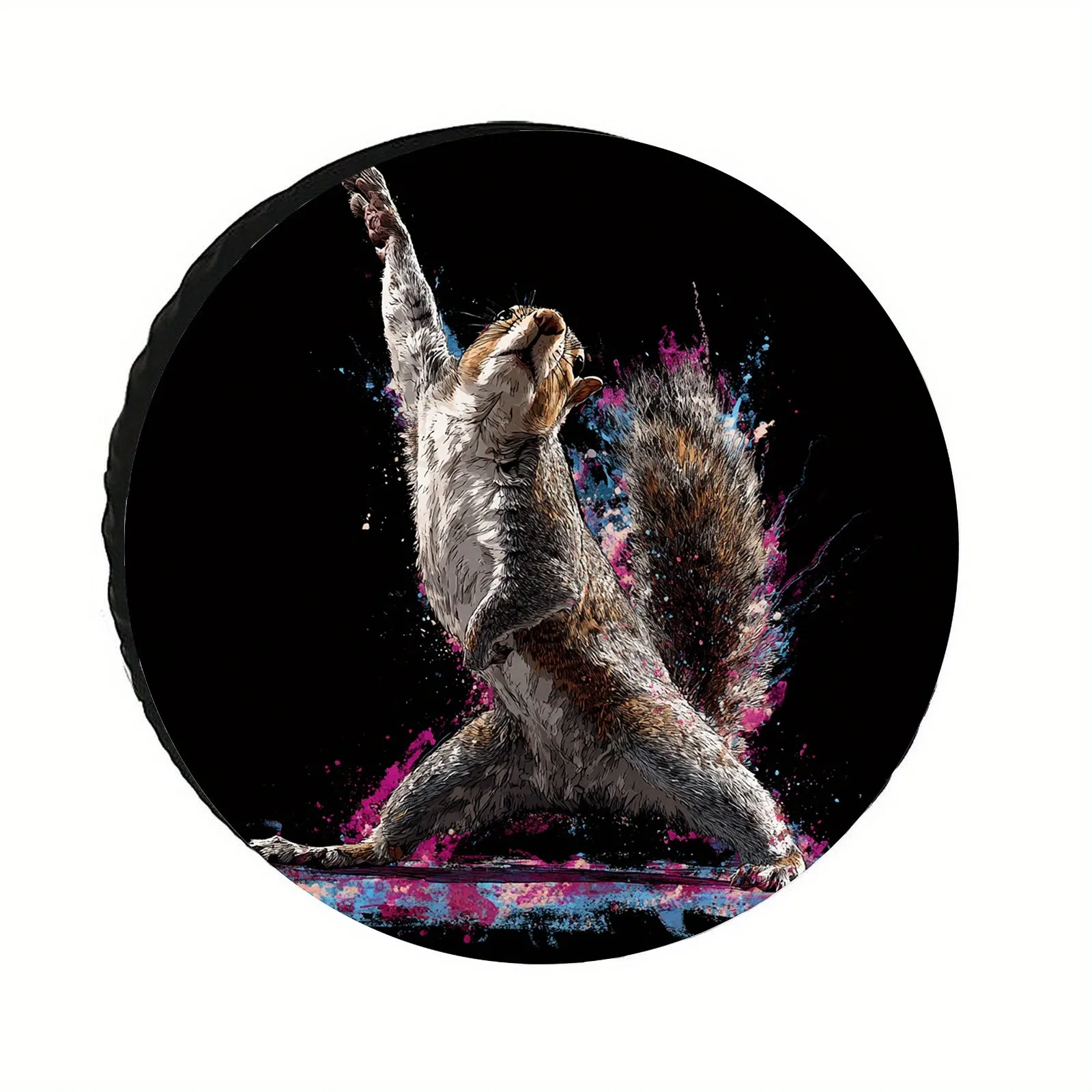 

Dancer Squirrel Graphic Tire Cover Polyester Protector for SUV Truck All Vehicles