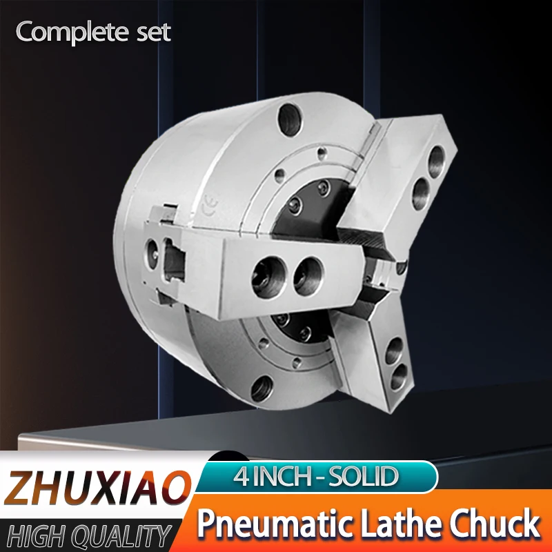 Pneumatic Lathe chuck 3 Jaw Air rotary chuck 4 inch for CNC lathes CNC Pneumatic Fixture Tools