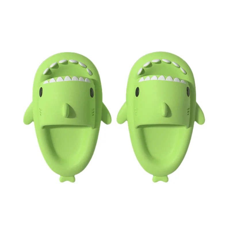 Summer Men Women Shark Slippers Anti-skid EVA Solid Color Couple Outdoor Cool Indoor Household Funny Shoes Shark Flip Flops