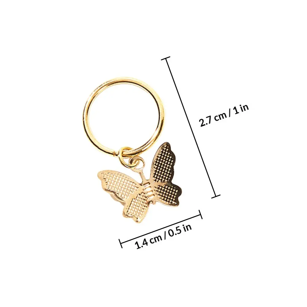 12Pcs Butterfly Hair Rings Decorative Braiding Jewelry for Women Braids Dreadlocks Hair Cuffs Accessories Braid Charms
