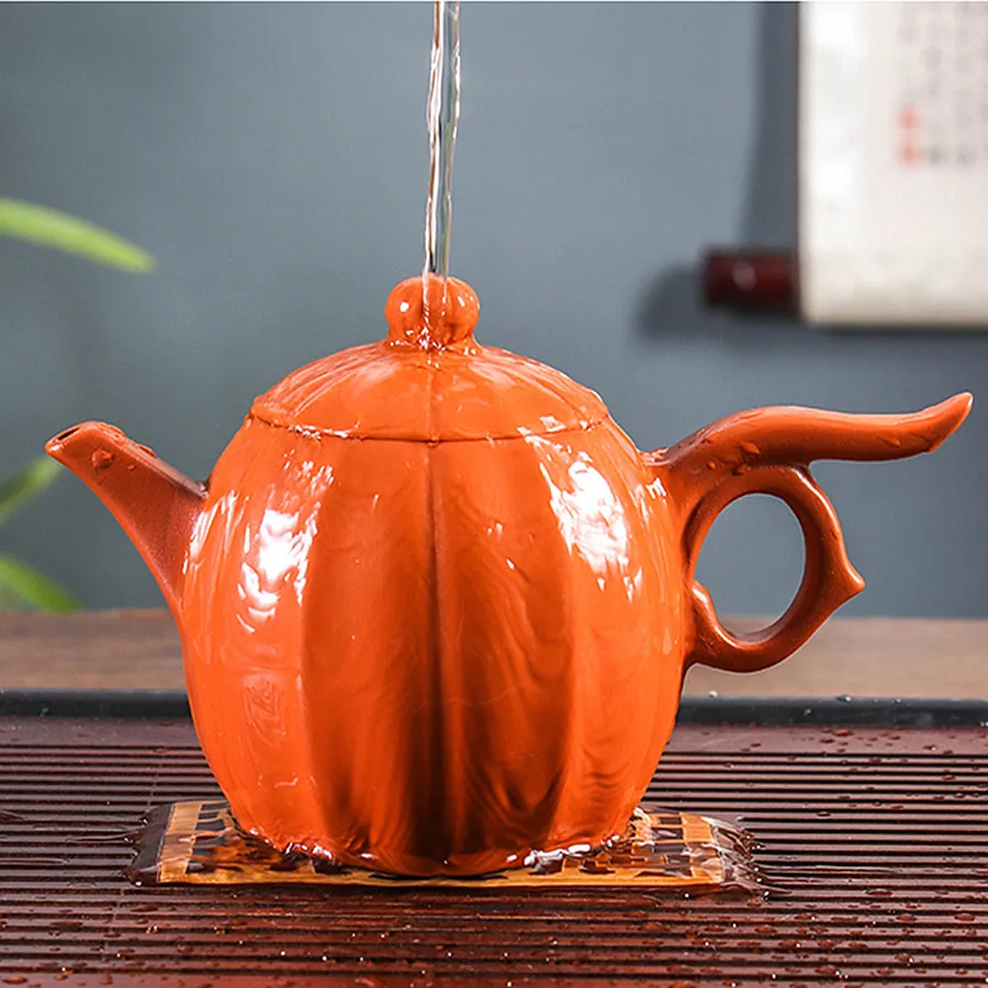 

Yixing Purple Clay Pot, Raw Mine, Red Mud, Dragon Egg Pot, Handmade Water Cut-off Inverted Teapot, Kungfu Hand Pulled Pot