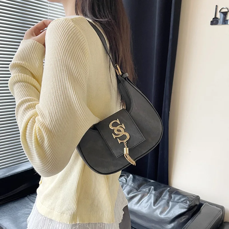 

2025 New Women's Underarm Bag, Chic Top Handle Crossbody Purse, Minimalist Soft Leather Shoulder Bag for Daily Casual Use