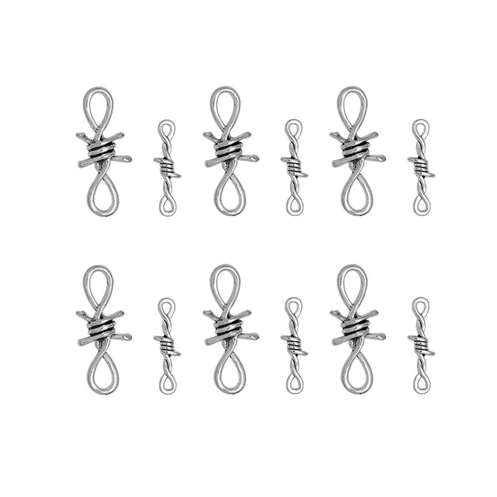 5/20pcs Infinity Love Pendant Antique Silver Plated Barbed Wire Connector Charms For Diy Supplies Jewelry Making Supplies