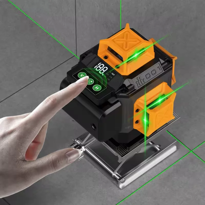 3D/4D Laser Level 12/16 Lines Horizontal And Vertical With Remote Control Green Beam Self-leveling Laser Levels