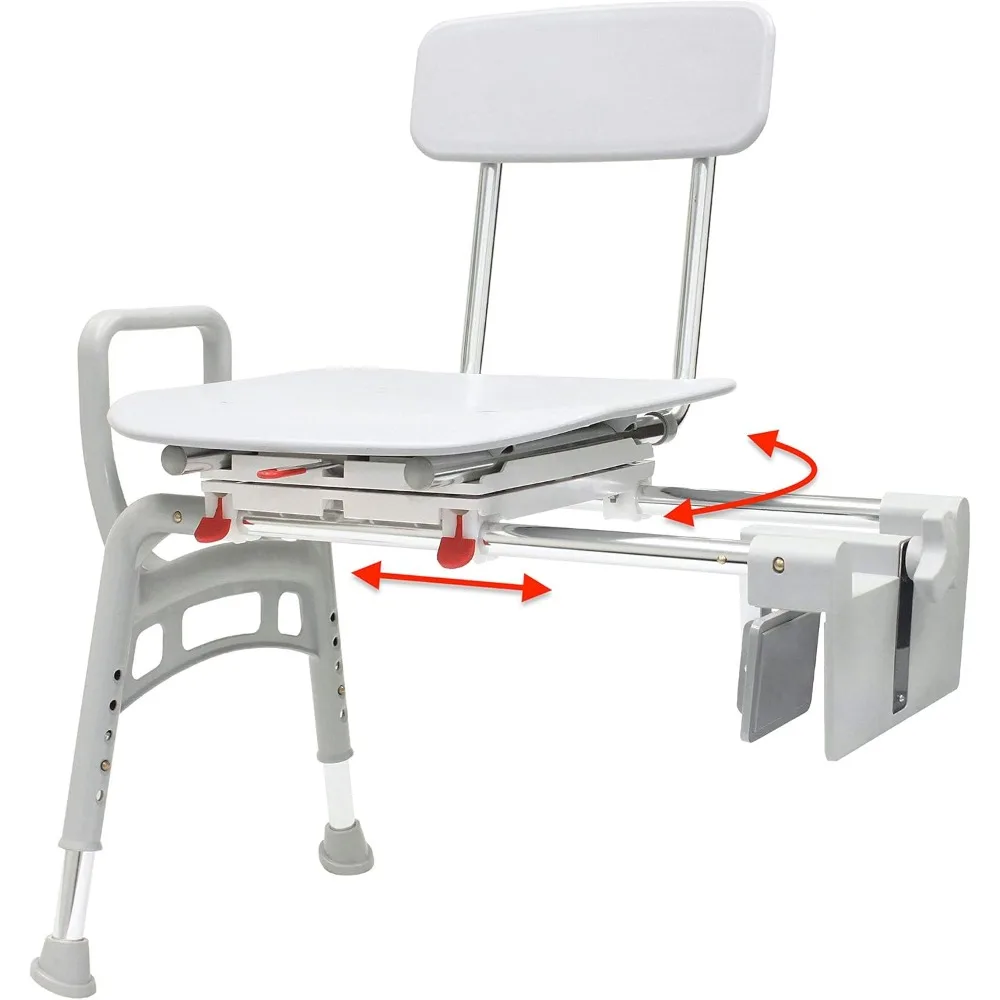 

Tub-Mount Swivel Transfer Bench with Arm Rest Weight Capacity 350 LBs, for Safety Shower, for Elderly & Disabled