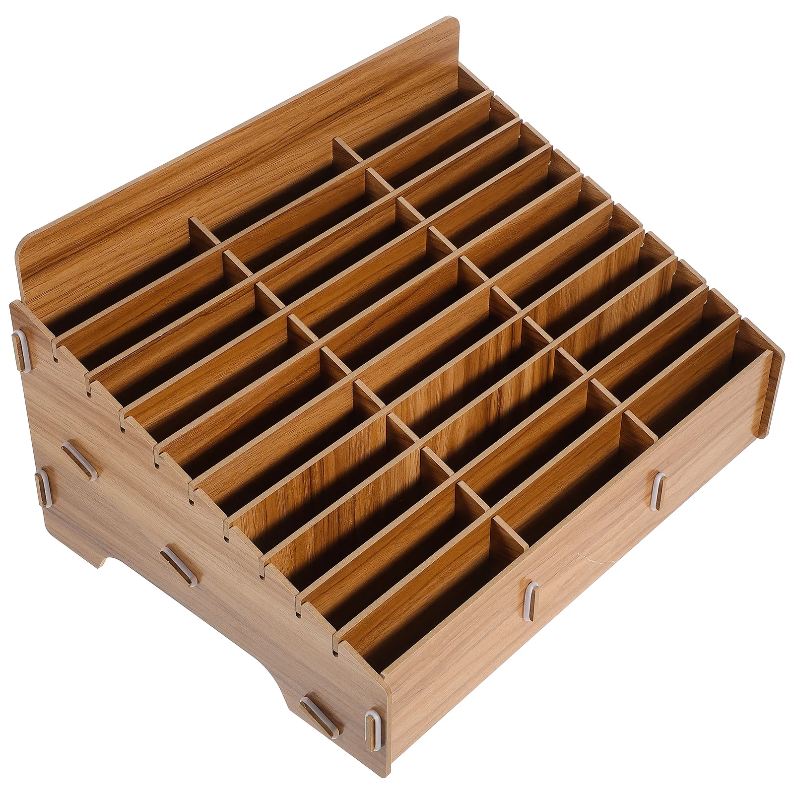 Mobile Phone Storage Box Compartment Case Wooden Holder Display Stand Meeting Room Organizer Bracket