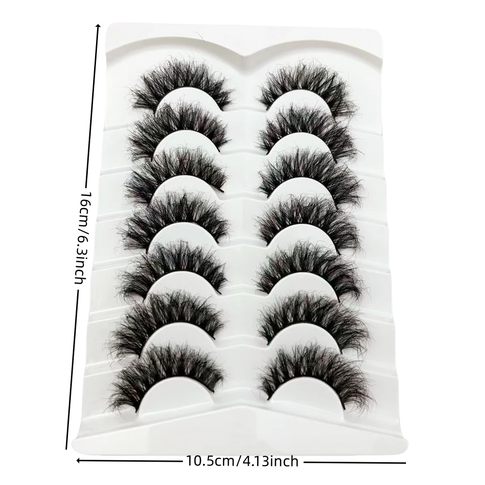 7 أزواج من الرموش الصناعية الطويلة الطبيعية - ثلاثية الأبعاد، ناعمة، ناعمة، حجم، قابلة لإعادة الاستخدام، رموش صناعية سميكة لمظهر دراماتيكي