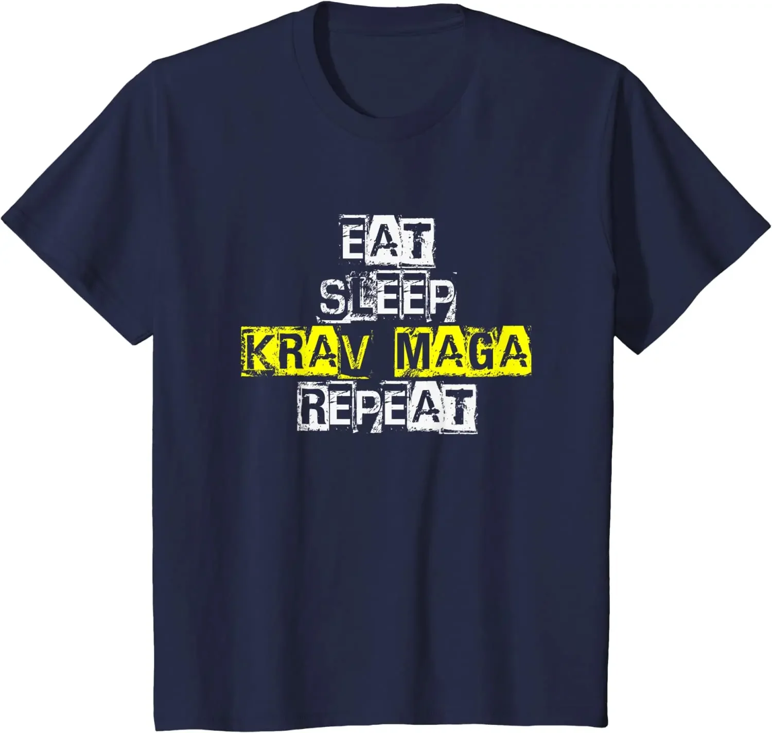 Eat Sleep Krav Maga Repeat - Funny Krav Maga Men T-Shirt Short Sleeve Casual Cotton O-Neck Summer Men T Shirt