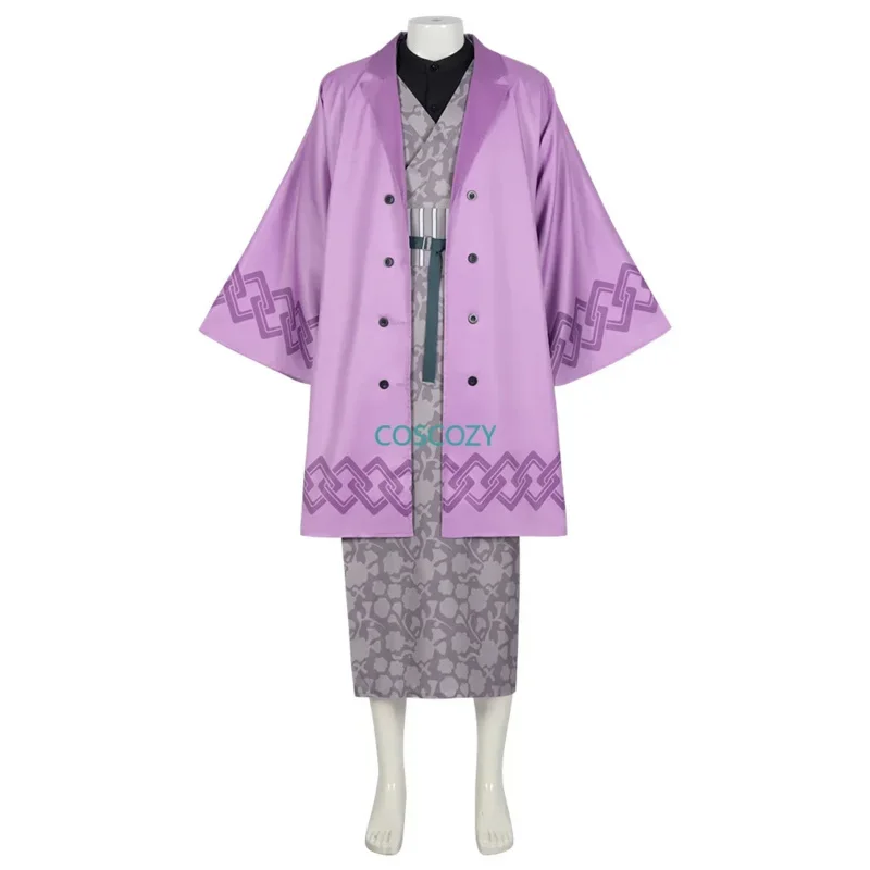 Anime Cosplay Costume Shinazugawa Genya Cosplay Costume Purple Kimono Halloween Party Outfit S-2XL Comic Convention Men's Outfit