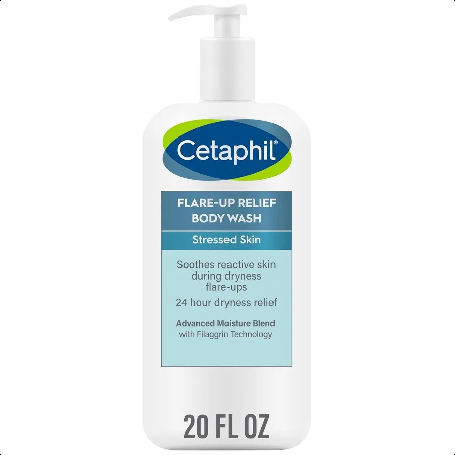 

Cetaphil FlareUp Relief Body Wash с коллоидальным овсянком, чтобы помочь успокаивать и состояние Ультрасухая и сдержанная чувствительная кожа 20 унций