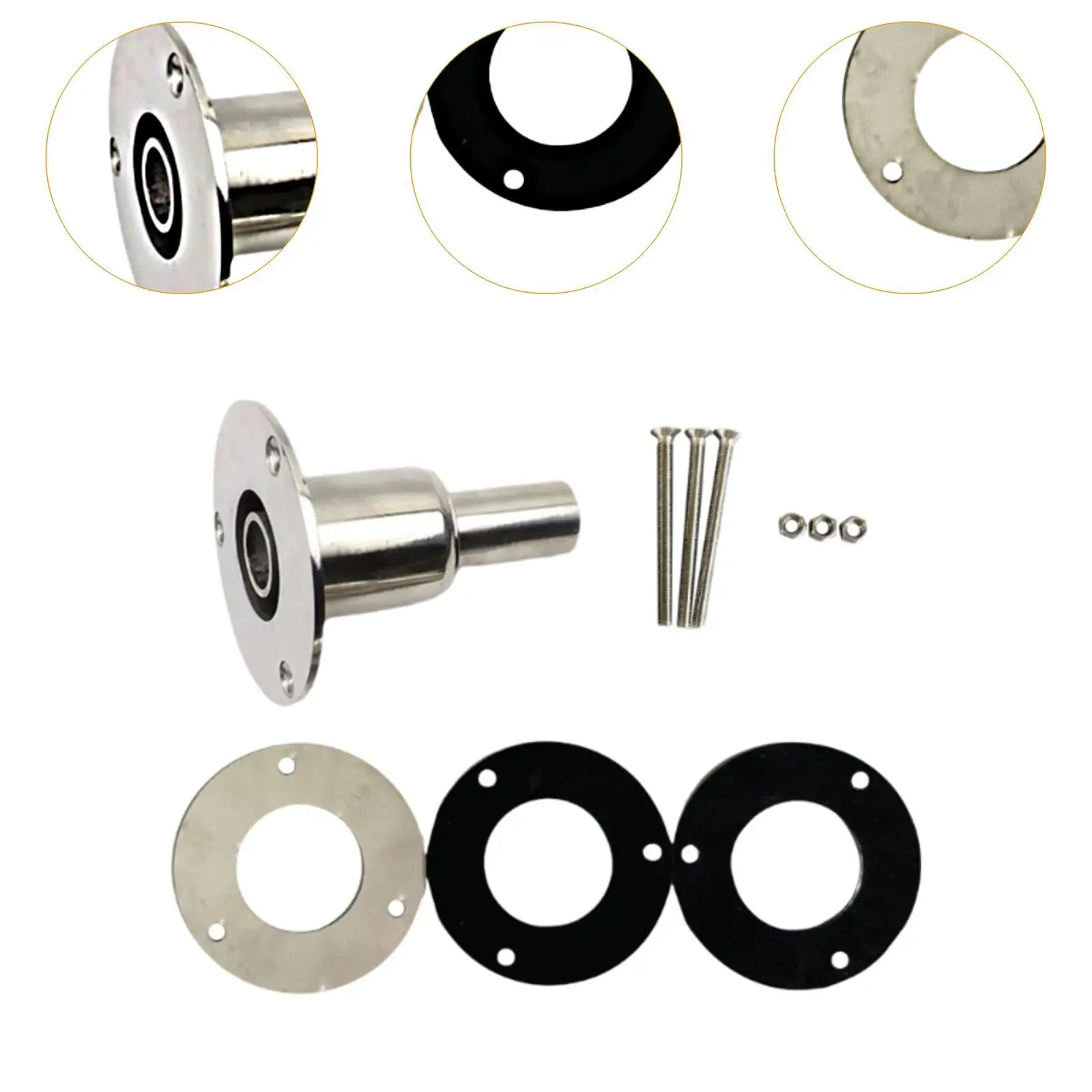 316 Stainless Thru Hull Exhaust Skin Durable Exhaust Heat Shield for Car RV Marine Fuel Parking Heater
