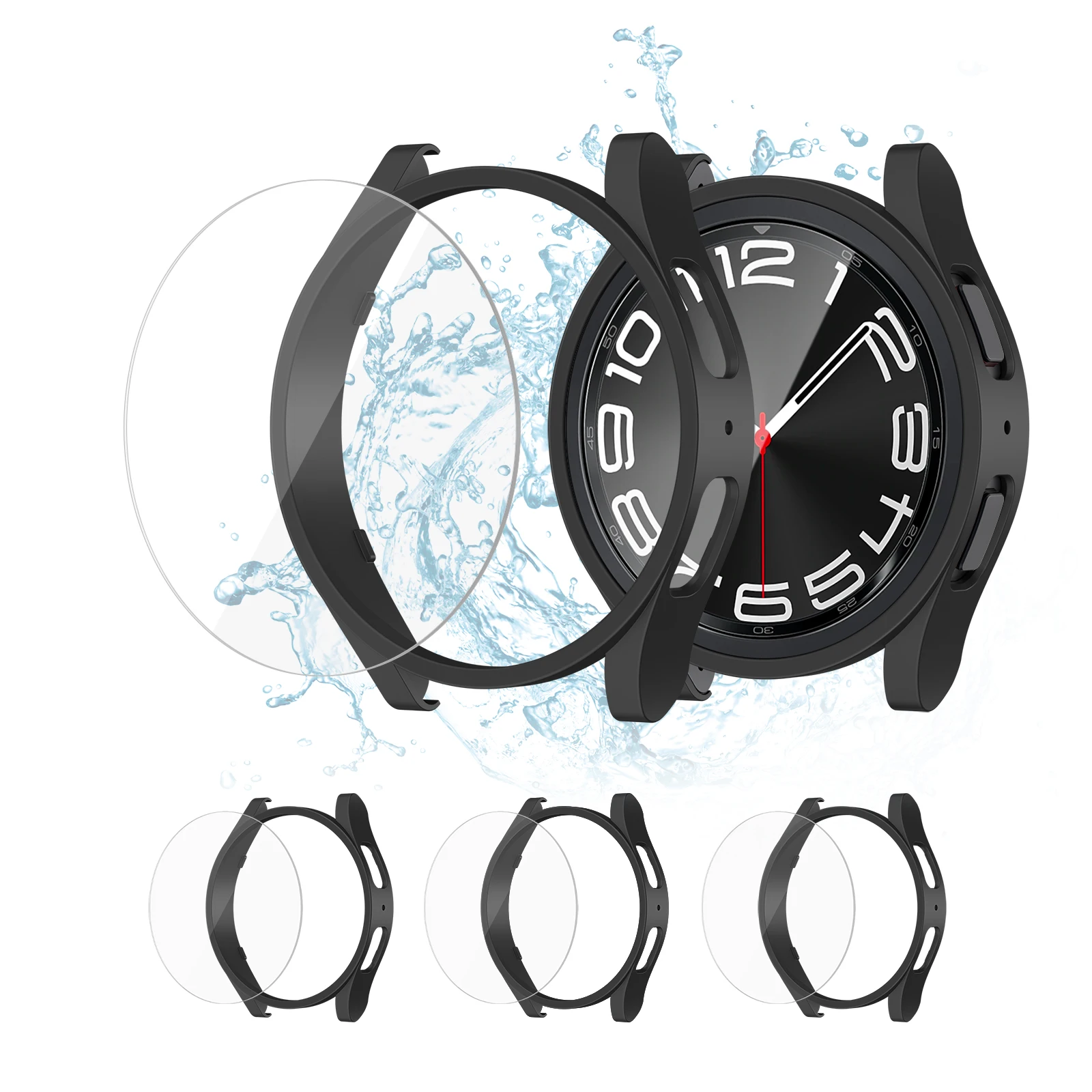 サムスンギャラクシーウォッチ用ウォッチカバーとフィルム,スクリーンプロテクター,保護ケース,6, 5,4,40mm,1セットあたり3個
