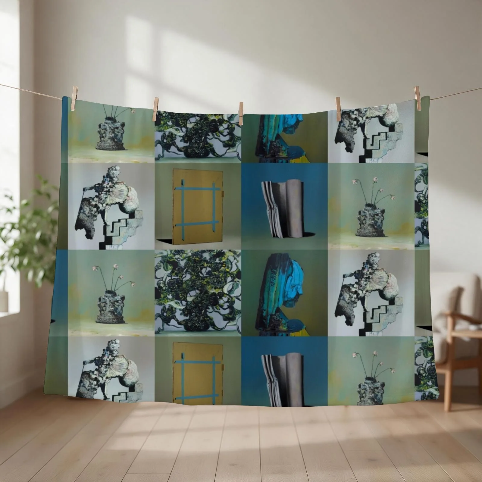 Everywhere at the End of Time by the Caretaker Album Cover Art Collection by Ivan Seal Throw Blanket Hairys Baby Blankets