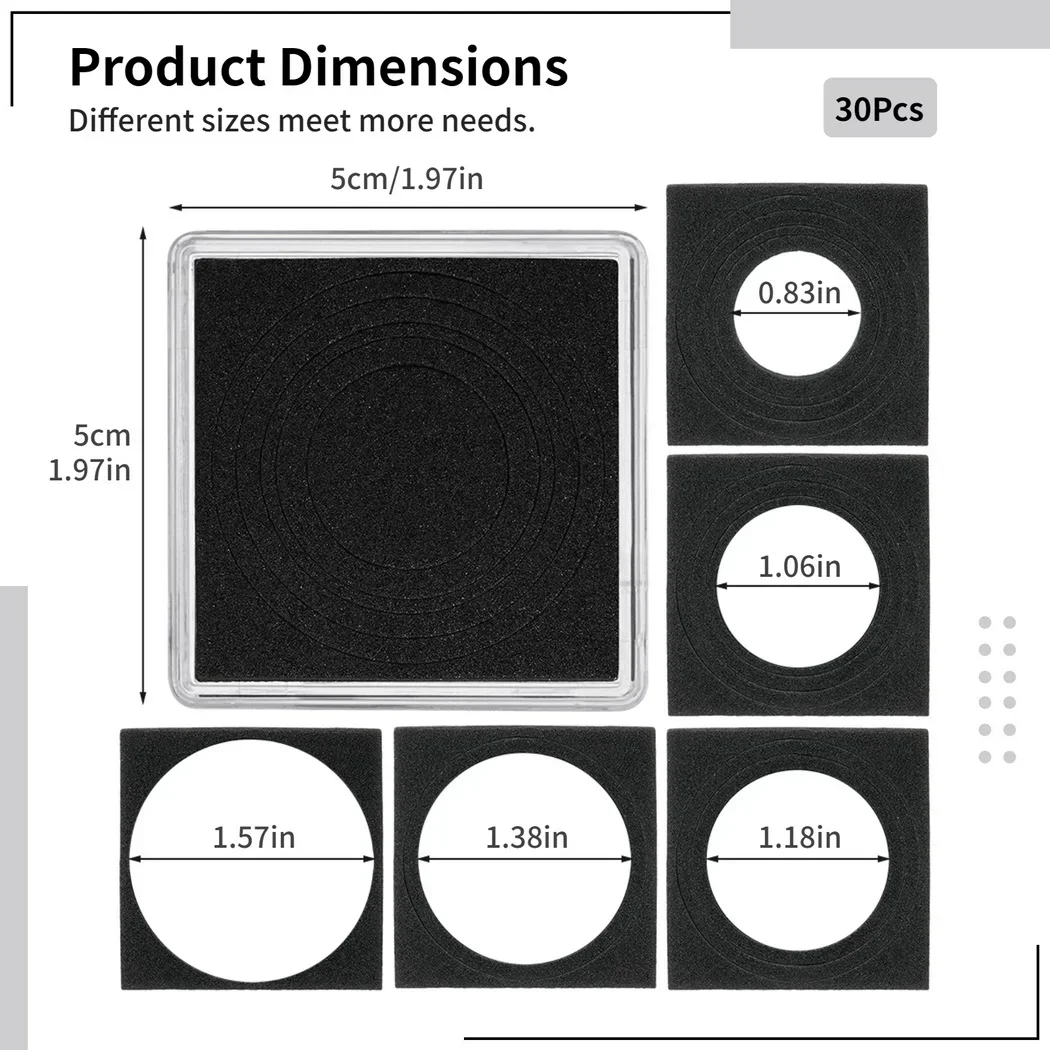 New 30Pcs/Set Boutique Coin Snap Holders Silver Dollar Coin Holders Coin Collection Display Acrylic Cases Dollar Organizer Boxes