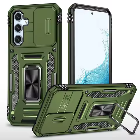 Slid Camera protect case for Samsung A54 A34 A14 A23 A53 A73 A13 A33 A03S A32 A22 A42 A52 A72 A12 A21S Armor Hybrid Ring Cover