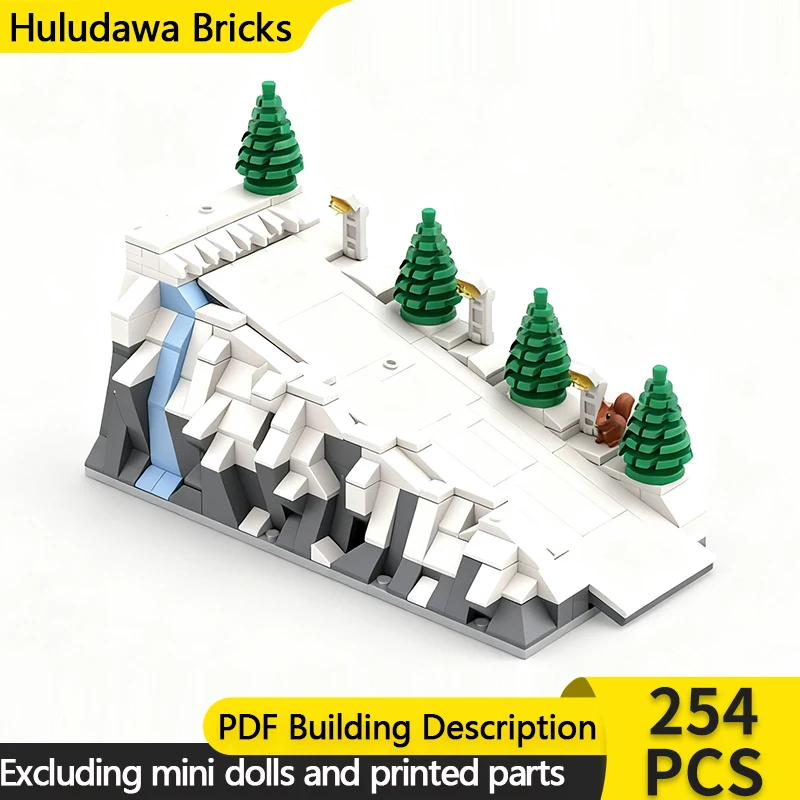 

Модель City Street View MOC, строительные кирпичи, рождественские снежные сани, горка, модульная технология, детские праздничные подарки, сборный игрушечный костюм