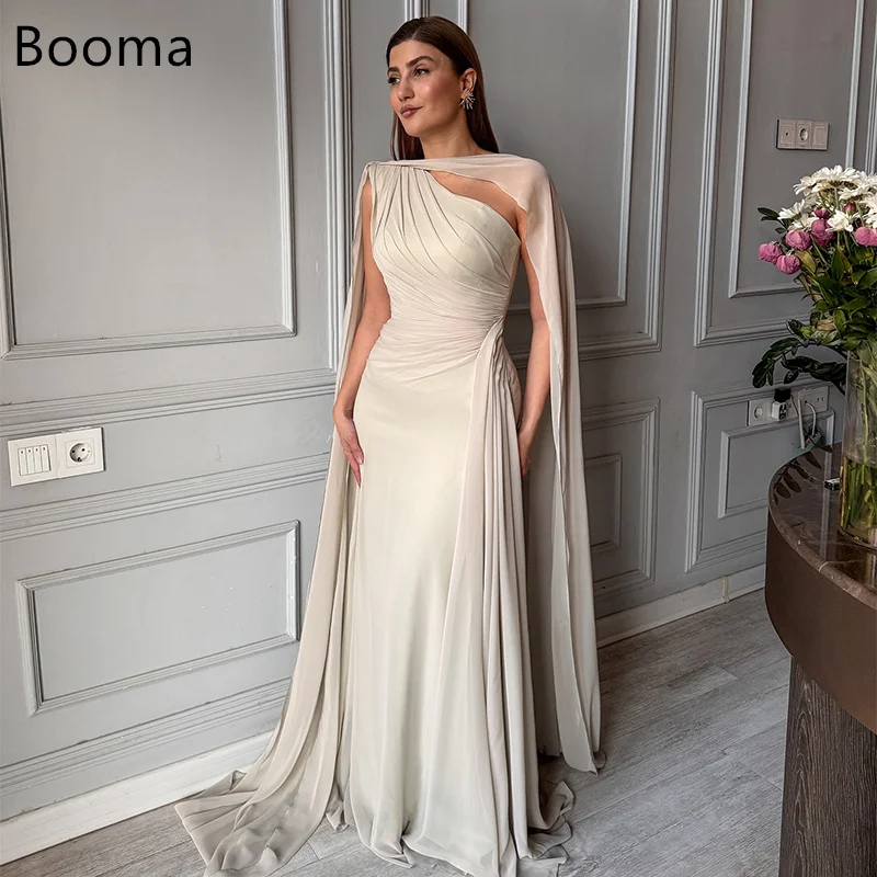 

Booma Simple Mermaid Evening Dresses Formal Party Gowns for Women Pleat One-Shoulder Sleeveless Elegant Prom Gown Customize 2025