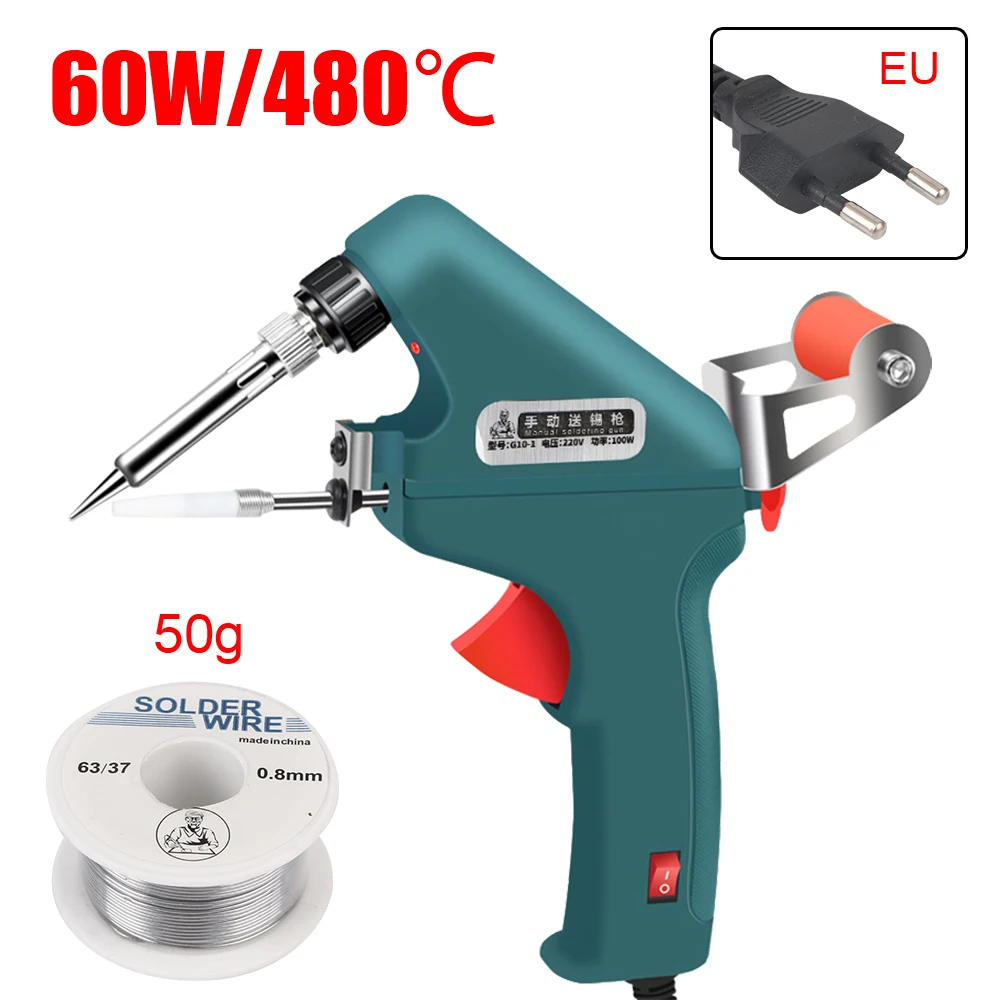 Soldering Iron Gun Welder Equipment Kit Internal Heating Welding Machine Hand-held EU 220V Electric 60W Automatic Tin Feeding