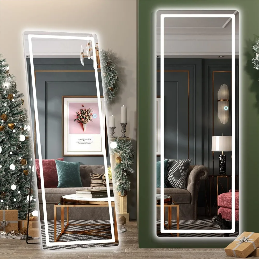 

65" x 22" LED Full body mirror,Full Length Mirror with Lights Hanging Mounted Mirror for Living Room Bedroom Cloakroom