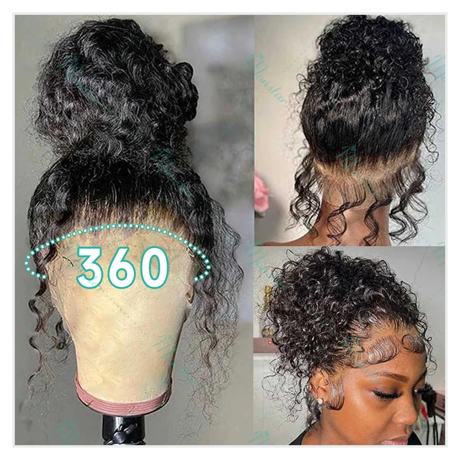 300% Density Kinky Curly Wigs Human Hair 13x4 13x6 HD Lace Front Human Hair Wig Raw Hair 360 Lace Front Wig Human Hair