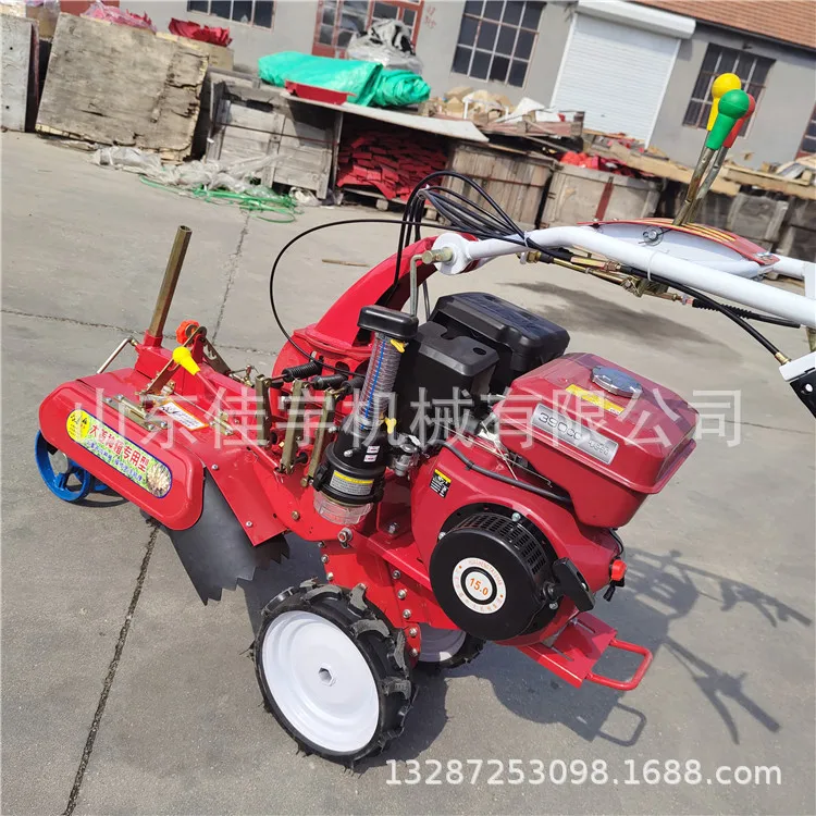 Tuber potato trenching and planting machine, micro handheld soil plow, uniform soil application, ginger ridging machine