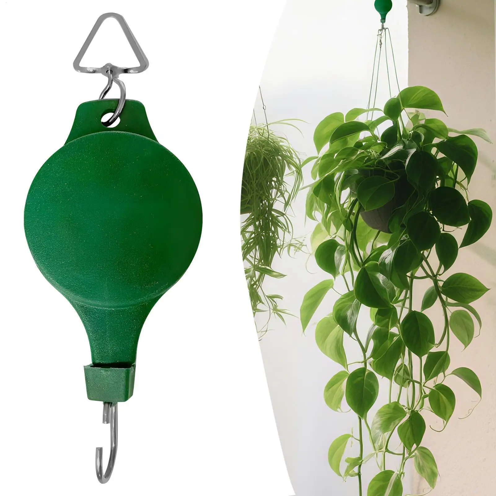 Plant Hook Pulley Retractable Plant Hanger Easy Reach Hanging Flower Basket for Garden Baskets Pots and Birds Feeder