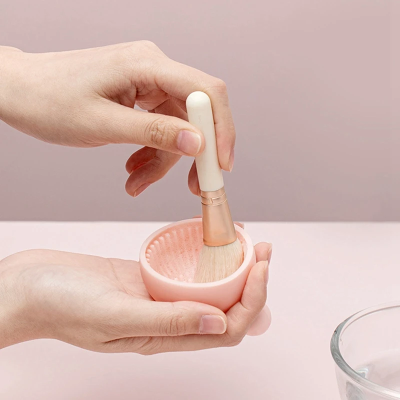 Nordic Silicone Makeup Brush Cleaner Striped Design Brush Washing Tray Cosmetic Eyebrow Brush Cleaning Tool