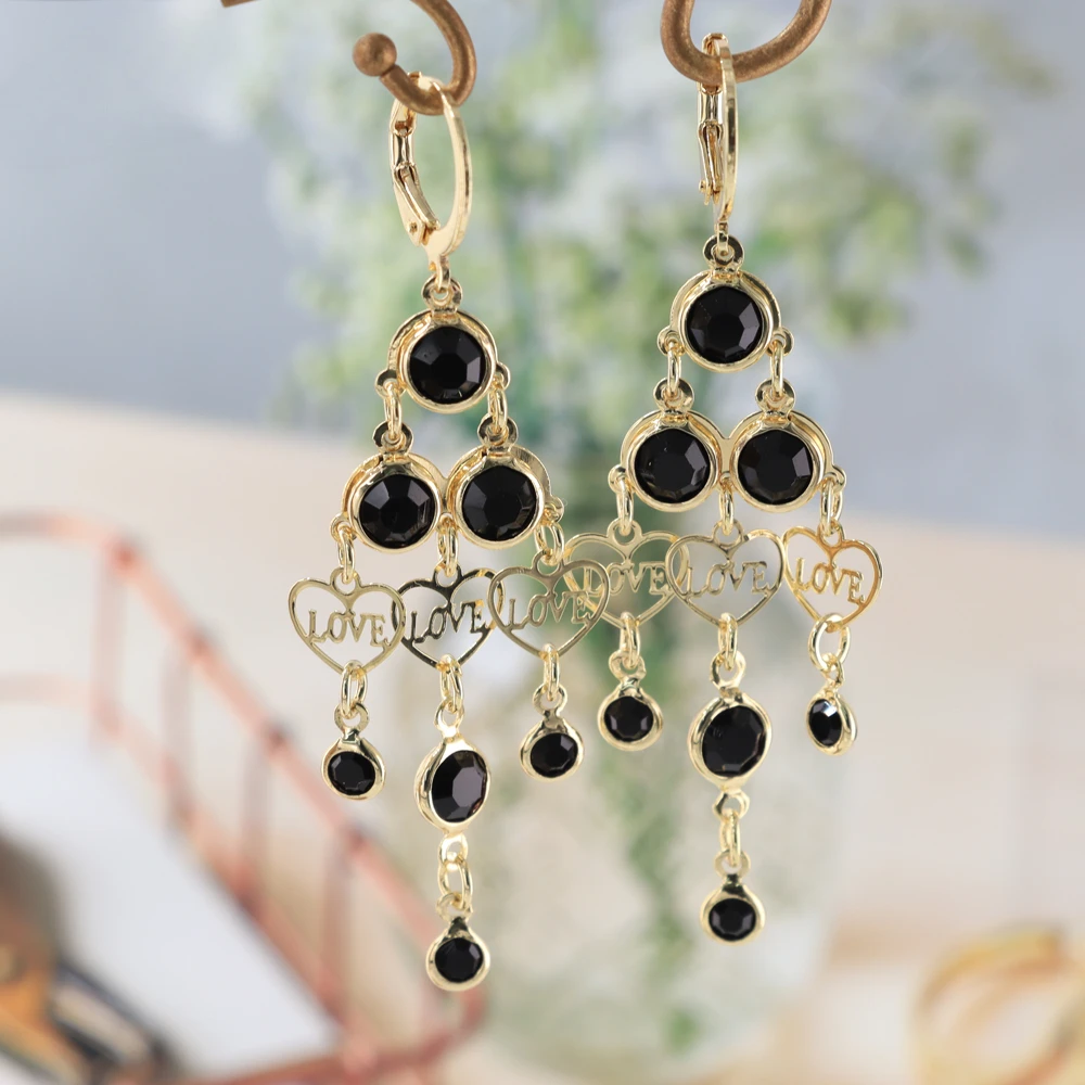 Ruixi Fashion Jewelry Accessories Bohemia Layered Beads Hearth Long Tassel Drop Dangle Women Wedding Earrings