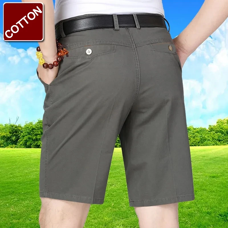 Casual Cotton Shorts Men Summer Knee Pants Breathable Classic Bermuda Shorts Outdoor Clothes Black Male Short Pants