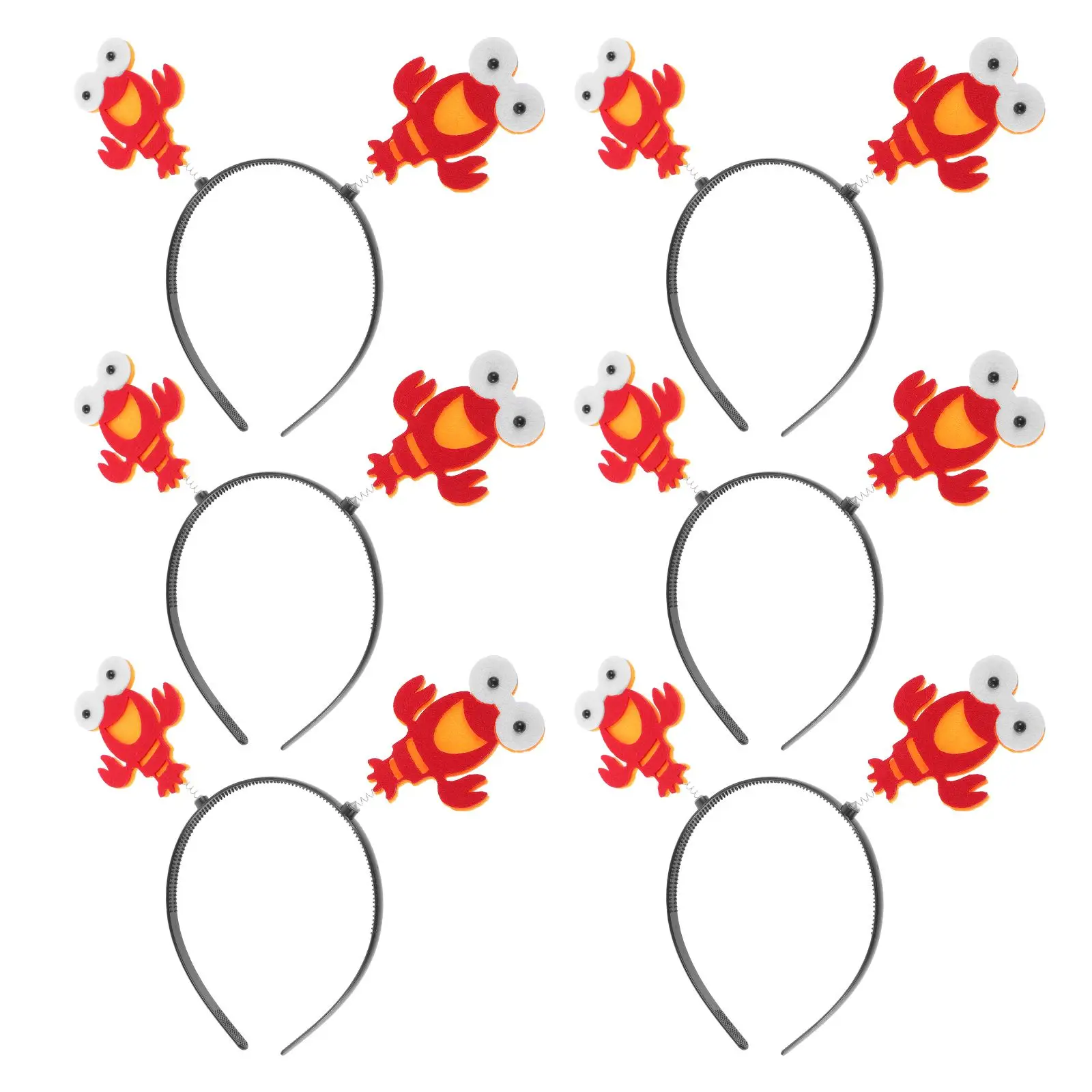 

8pcs Lobster Headbands Decorative Hair Hoops Ocean Animal Headpieces Plastic Claw Accessories Women Men Party Props
