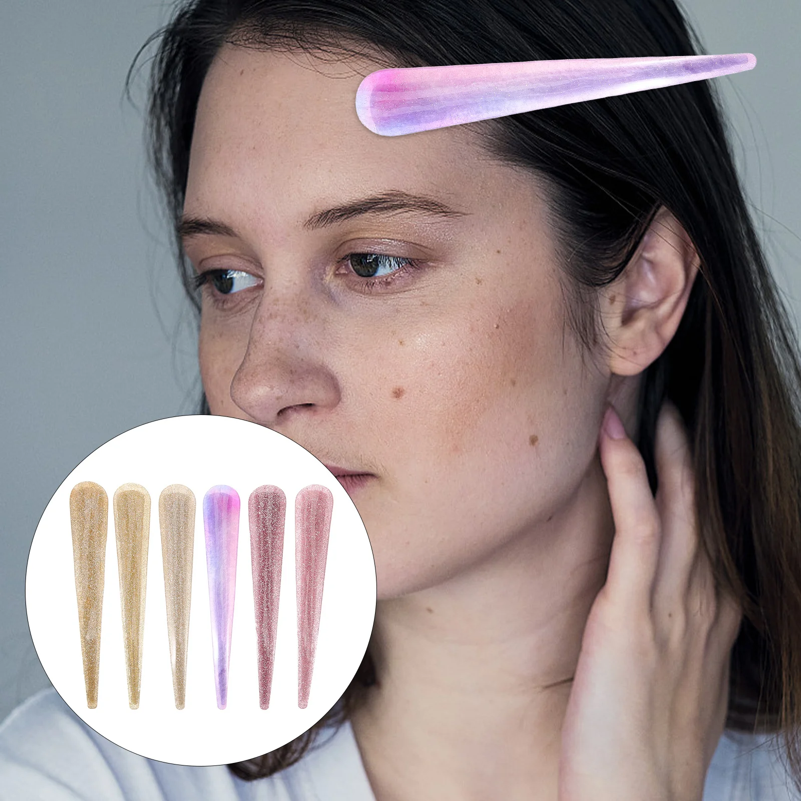 

6Pcs Colored Hair Clips Cute Metal Barrettes for Girls Women Stylish Alligator Clips for Parties Celebrations Hair Clip