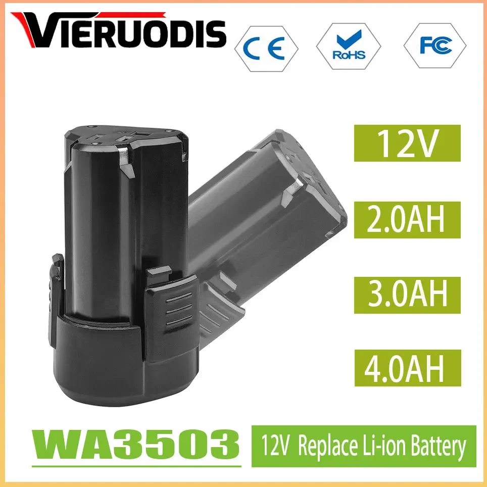 

3.0Ah 2.0Ah 12V Battery for Worx WA3553 WA3504 WA3505 WA3509 for Rockwell RW9300 Li-ion Rechargeable Power Tool Battery