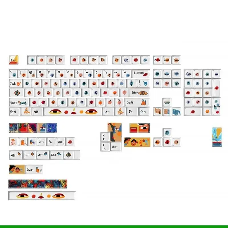 

U55C 136 Ключи XDA PBT Клюки Клюки Крайки Сублимация Граффити мультфильм Клавик