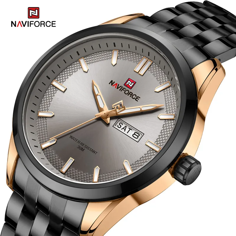 

NAVIFORCE Luxury Brand Men's Watches Waterproof Stainess Steel Quartz Wristwatches Luminous Hands Clock Relogio Masculino 2023