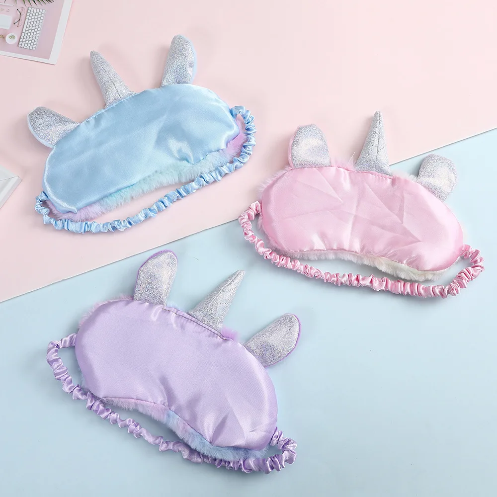 Cartoon Unicorn Party Anime Sleeping Mask for Kids Adult Christmas gift Little Pony Cute Plush Eyepatchs Sleeping Eye Band