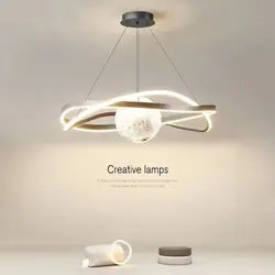 Moon Minimalism Design New Modern LED Chandelier Lights Living Dining Room Bedroom Lamps Pendant Lighting