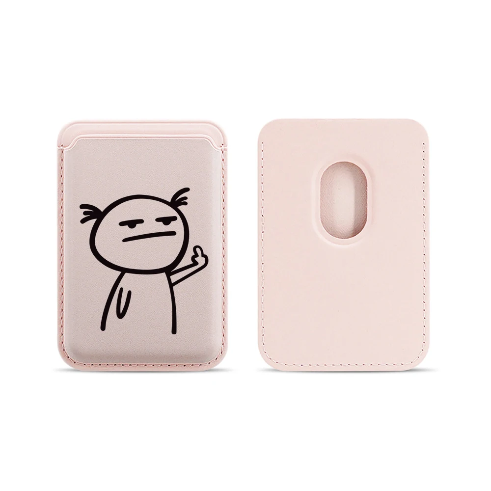 Stick Figures Leder-Kartenetui Handyhülle Kartenhalter für Magnetische Hülle Geeignet für alle iPhone Magsafe Karten-Handy-Rückseiten-Taschen – Detail 16