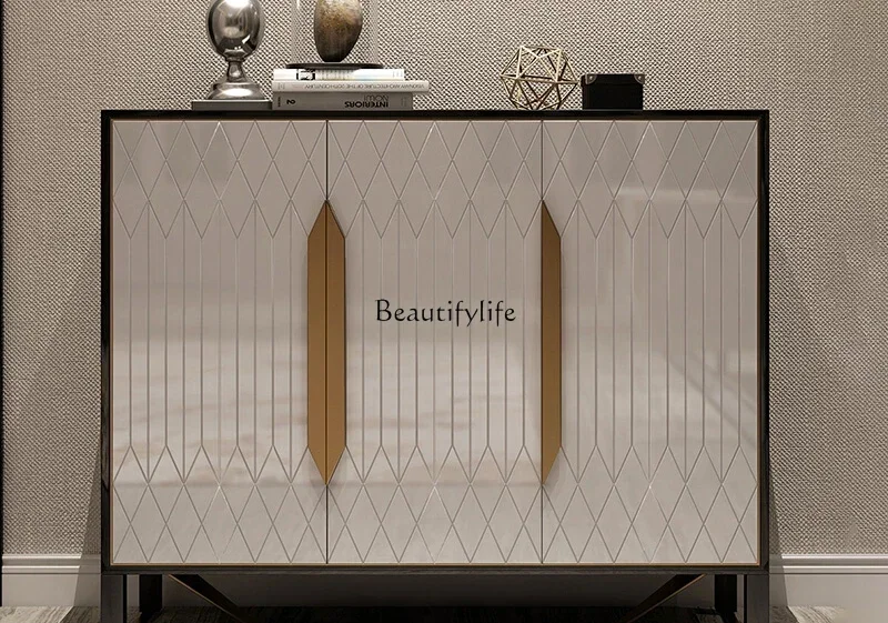 

LShoe cabinet Light luxury home partition American solid wood entrance decorative villa shoe cabinet