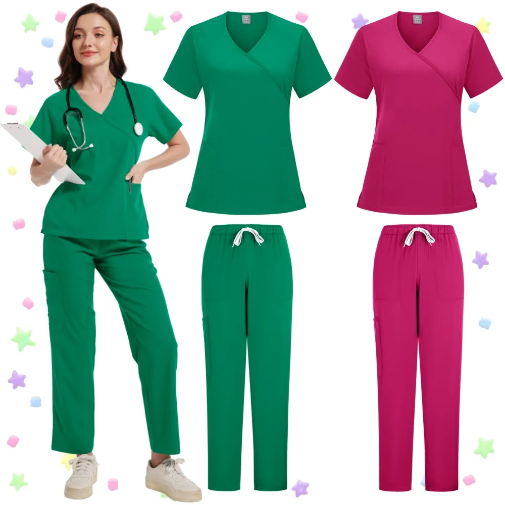 Cor pura enfermagem casa cuidador enfermeira uniforme clínica dentária salão de beleza pet hospital médico cirurgia clínica trabalho wear terno