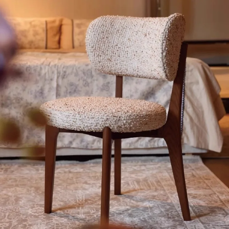 Medieval style solid wood dining chair light luxury designer modern cafe restaurant